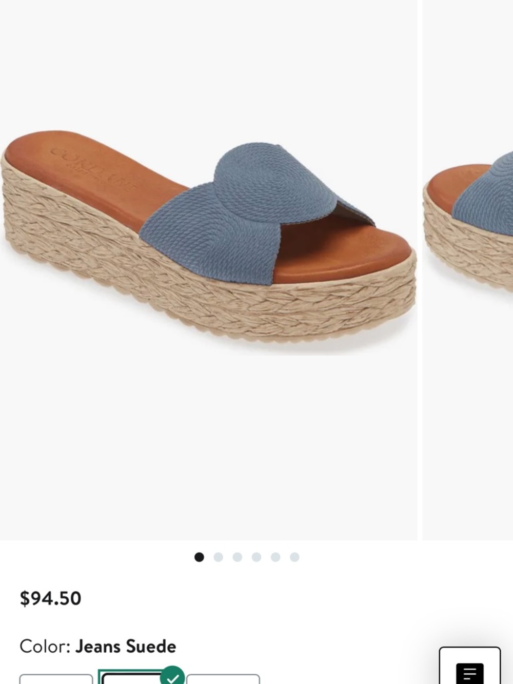 Cordani Jeans Blue Suede Espadrille Platform Slide